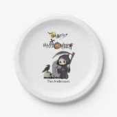 Spooky Grim Reaper Graveyard Gothic Kinder Hallowe Papieren Bordje (Voorkant)