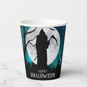 Spooky Grim Reaper Graveyard Halloween Party Papieren Bekers