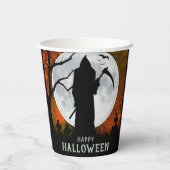 Spooky Grim Reaper Graveyard Halloween Party Papieren Bekers (Achterkant)