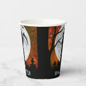 Spooky Grim Reaper Graveyard Halloween Party Papieren Bekers (Links)