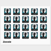 Spooky Grim Reaper Graveyard Halloween Party Vierkante Sticker (Vel)