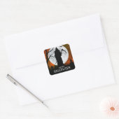 Spooky Grim Reaper Graveyard Halloween Party Vierkante Sticker (Envelop)