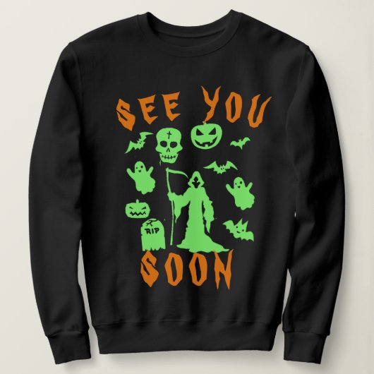 Spooky Grim Reaper Hoodie | Halloween sweatshirt (Design voorkant)