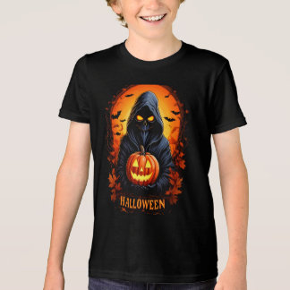 Spooky Grim Reaper Pumpkin Halloween Art T-Shirt