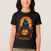 Spooky Grim Reaper Pumpkin Halloween Art T-Shirt (Voorkant)