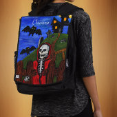 Spooky Grim Reaper Skelet Red Cape Bats Rugtassen