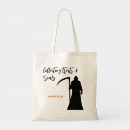 Spooky Grim Reaper Traktatie voor zielen Halloween Tote Bag