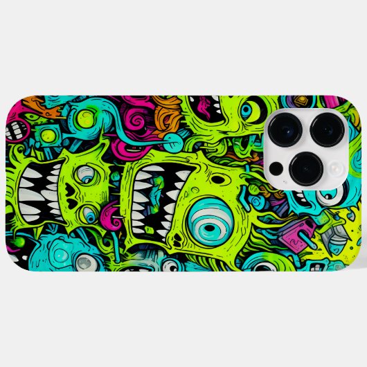 Spooky groen monster patroon Case-Mate iPhone case (Achterkant (horizontaal))