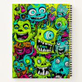 Spooky groen monster patroon notitieboek (Achterkant)