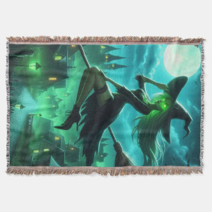 Spooky groene aura Halloween heks Deken