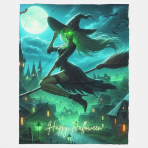 Spooky groene aura Halloween heks Fleece Deken