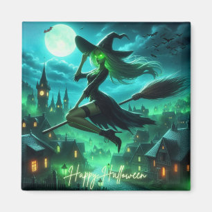 Spooky groene aura Halloween heks Magneet
