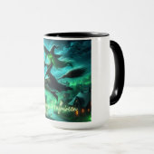 Spooky groene aura Halloween heks Mok (Voorkant rechts)