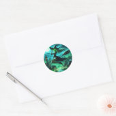 Spooky groene aura Halloween heks Ronde Sticker (Envelop)