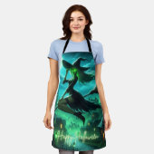 Spooky groene aura Halloween heks Schort (Gedragen)