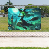 Spooky groene aura Halloween heks Spandoek (Insitu)
