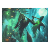 Spooky groene aura Halloween heks Tafelkleed (Voorkant (Horizontaal))