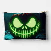 Spooky groene gloeiende Halloween pompoen Etui (Achterkant)