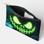Spooky groene gloeiende Halloween pompoen Etui (Open)