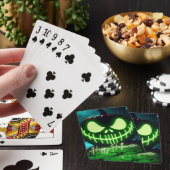 Spooky groene gloeiende Halloween pompoen Pokerkaarten (Insitu)