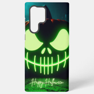 Spooky groene gloeiende Halloween pompoen Samsung Galaxy Hoesje