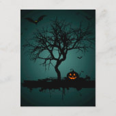 Spooky Groene Grunge Halloween Feestuitnodiging Informatiekaartje (Achterkant)