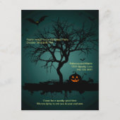 Spooky Groene Grunge Halloween Feestuitnodiging Informatiekaartje (Voorkant)