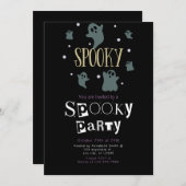 Spooky Groep van Schattigee Geesten Hoofd Hallowee Kaart (Voorkant / Achterkant)