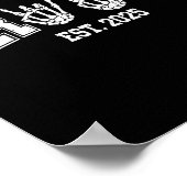 Spooky Groom Bruid 2025 Gotische Halloween Koppels Poster (Hoek)