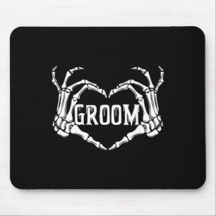 Spooky Groom Skeleton Hands Halloween Verloving W Muismat