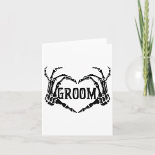 Spooky Groom Skeleton Hands Verloving Wedding Hal Kaart