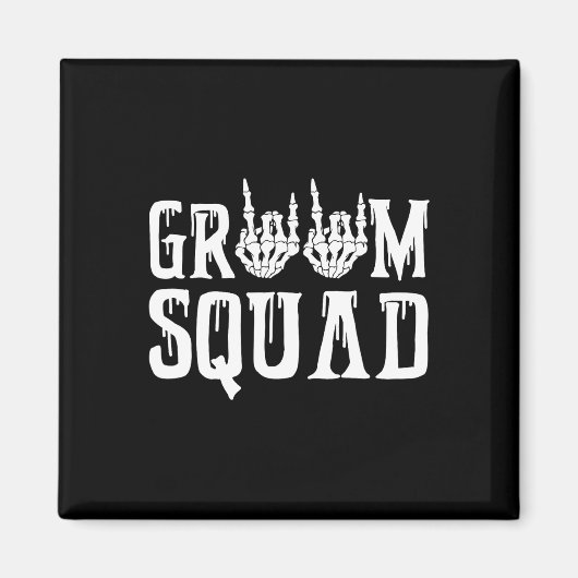 Spooky Groom Squad Gothic Wedding Halloween Bachel Magneet (Voorkant)