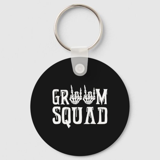 Spooky Groom Squad Gothic Wedding Halloween Bachel Sleutelhanger (Voorkant)