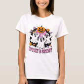 Spooky Groovy Disco Retro Ghosts T-shirt (Voorkant)