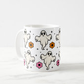 Spooky Groovy Geesten & Bloemen Halloween Koffiemok (Voorkant links)