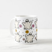 Spooky Groovy Geesten & Bloemen Halloween Koffiemok (Voorkant links)