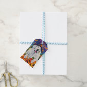 Spooky Grote Pyreneeën Hond Halloween Heksenpompoe Cadeaulabel (Met Touw)
