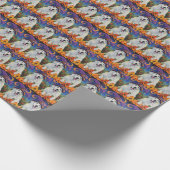 Spooky Grote Pyreneeën Hond Halloween Heksenpompoe Cadeaupapier (Hoek)