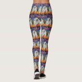 Spooky Grote Pyreneeën Hond Halloween Heksenpompoe Leggings (Achterkant)