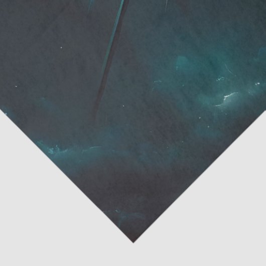 Spooky Grote Witte Haai Dramatische Decoupage Tissuepapier (Detail)