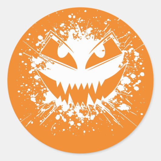 Spooky Grunge Jack-O'-Lantern Sticker (Voorkant)