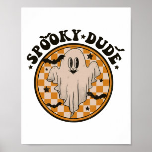 Spooky Guy Cute Ghost Toddler Retro Boys Hhalwee Poster