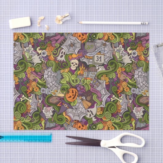 Spooky Halloween 10lb-papier, wit Tissuepapier (Craft)