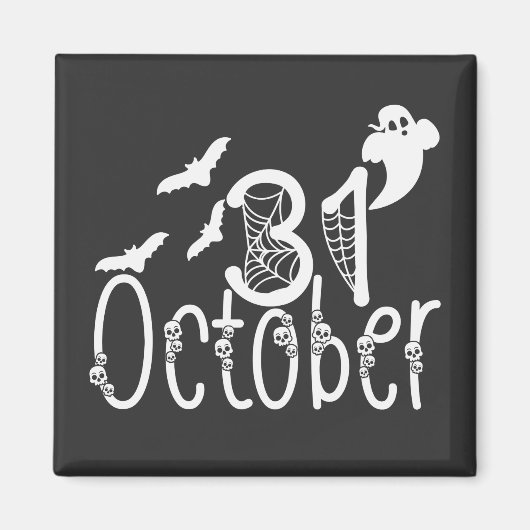 Spooky Halloween 31 oktober Magneet (Voorkant)