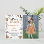 Spooky Halloween 5e verjaardag Party Foto Kaart (Staand voorkant)