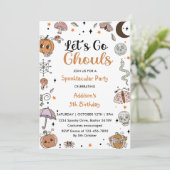 Spooky Halloween 5e verjaardag Party uitnodiging (Staand voorkant)