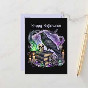 Spooky Halloween aanpasbare kraai Feestdagenkaart