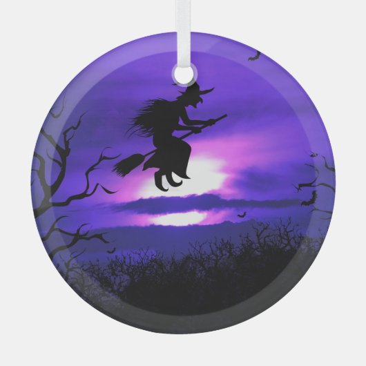 Spooky Halloween achtergrondontwerp. Glas Ornament (Voorkant)