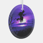 Spooky Halloween achtergrondontwerp. Glas Ornament (Voorkant Rechts)