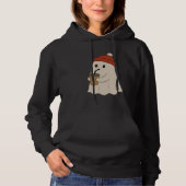 Spooky Halloween Adorable White Ghost Red Beanie  Hoodie (Voorkant)
